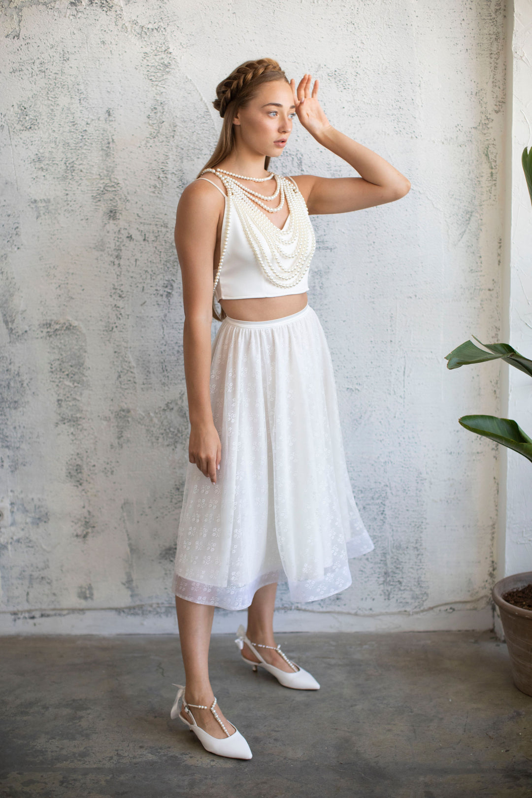 FLORAL TULLE MIDI SKIRT  Wedding Dress - StudioSharonGuy