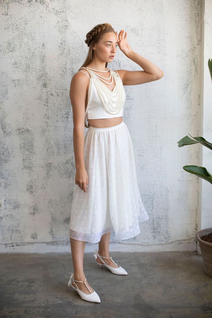 FLORAL TULLE MIDI SKIRT  Wedding Dress - StudioSharonGuy