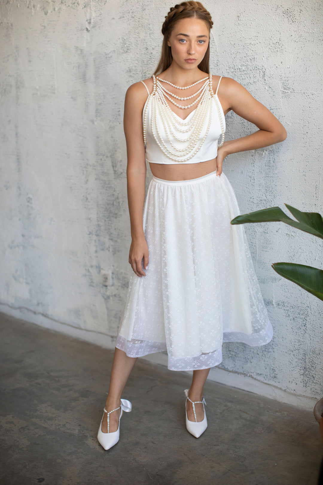 FLORAL TULLE MIDI SKIRT  Wedding Dress - StudioSharonGuy