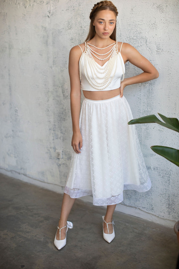 FLORAL TULLE MIDI SKIRT  Wedding Dress - StudioSharonGuy