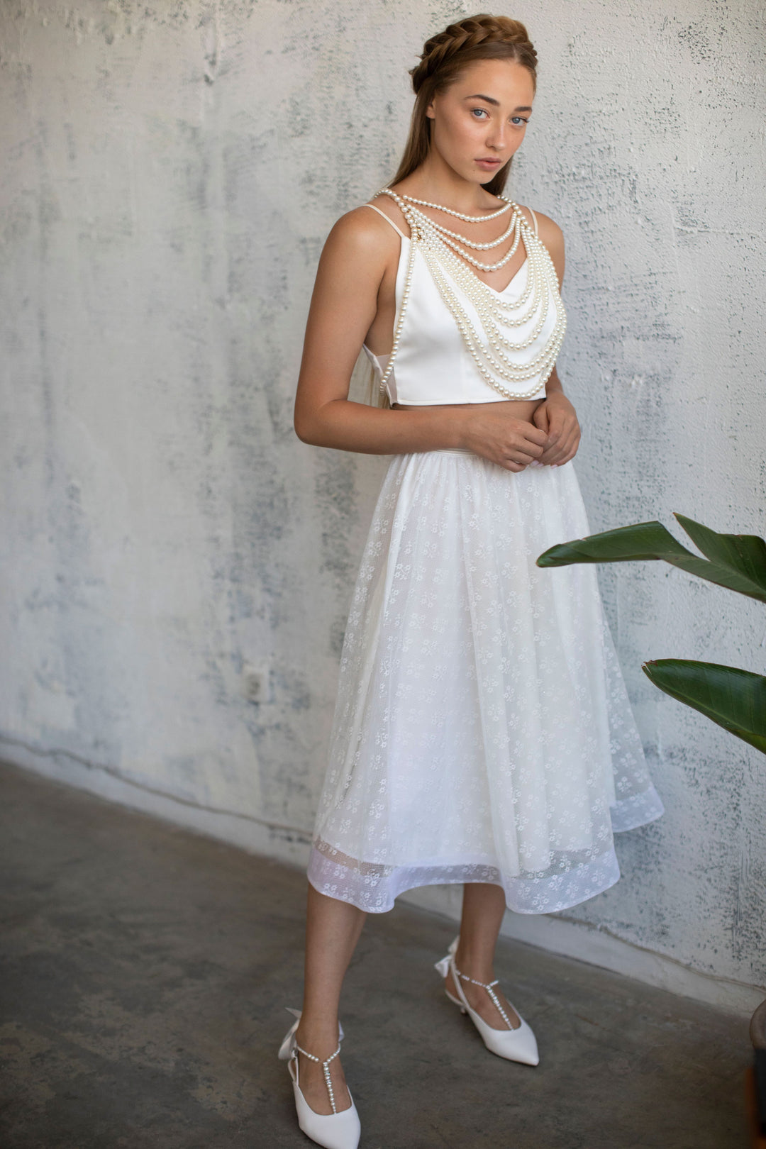 FLORAL TULLE MIDI SKIRT  Wedding Dress - StudioSharonGuy