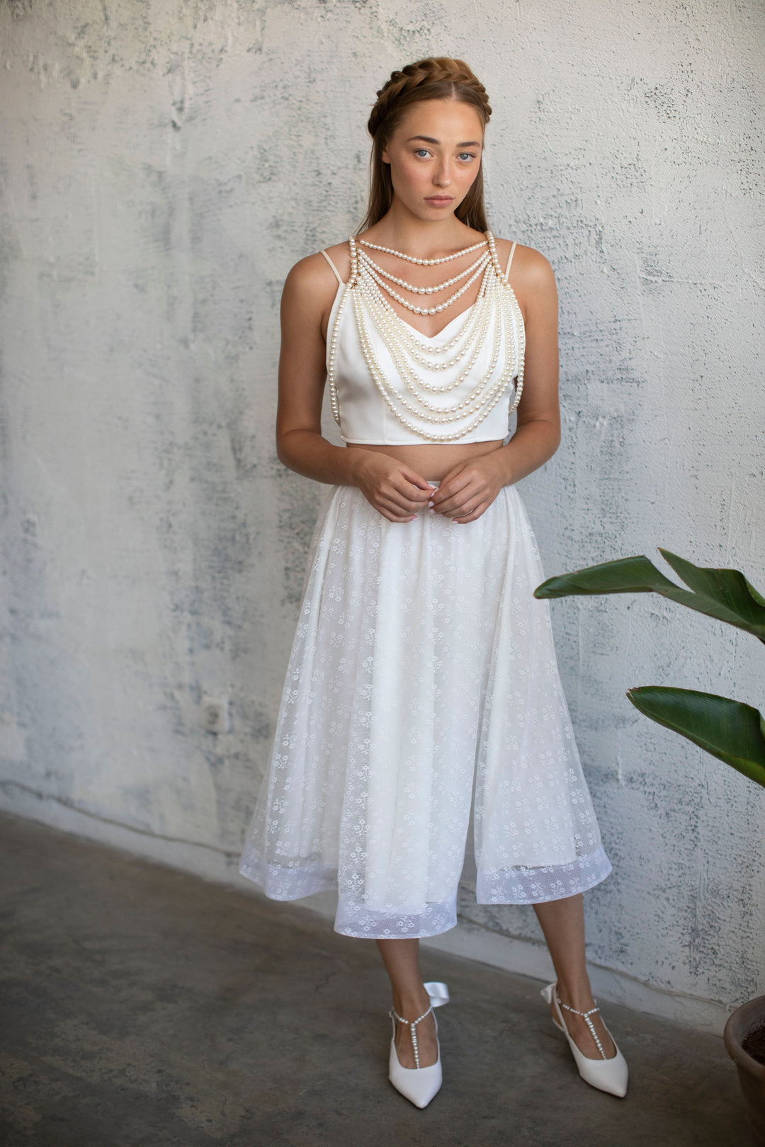 FLORAL TULLE MIDI SKIRT  Wedding Dress - StudioSharonGuy