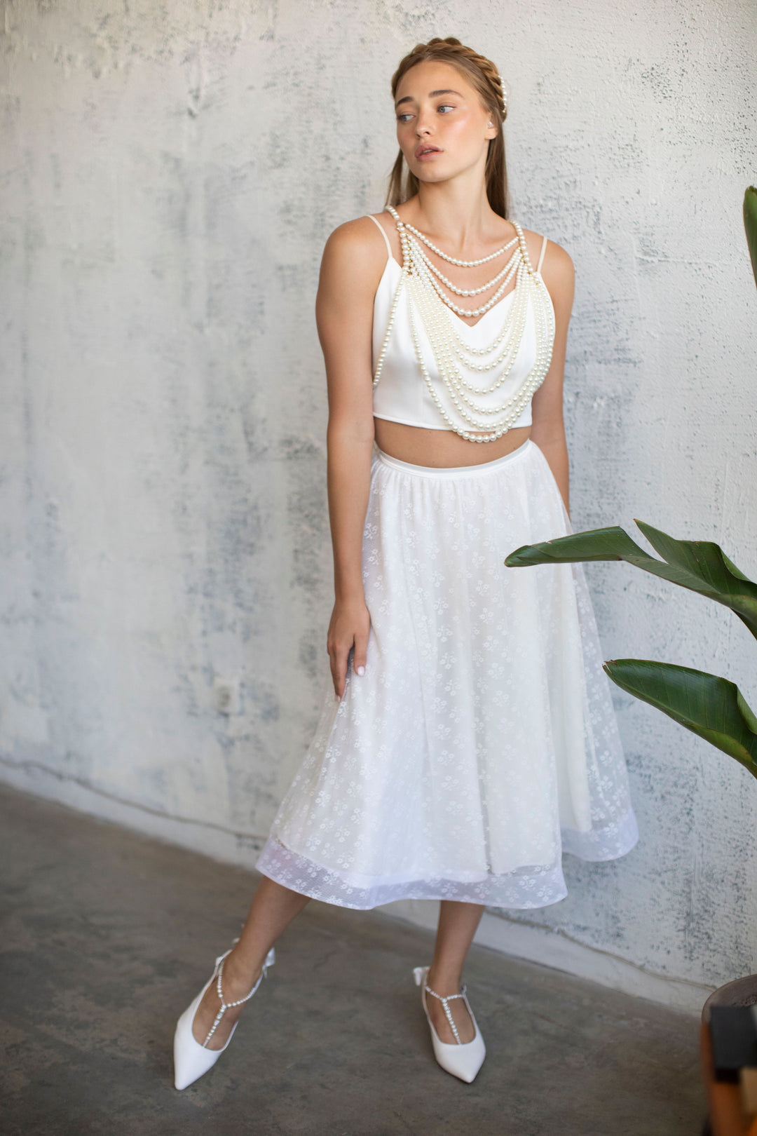 FLORAL TULLE MIDI SKIRT  Wedding Dress - StudioSharonGuy