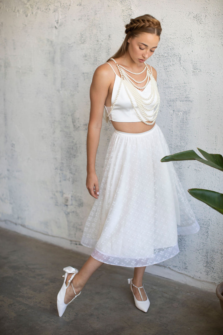 FLORAL TULLE MIDI SKIRT  Wedding Dress - StudioSharonGuy