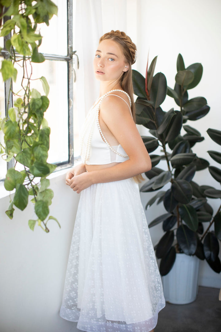 FLORAL TULLE MIDI SKIRT  Wedding Dress - StudioSharonGuy