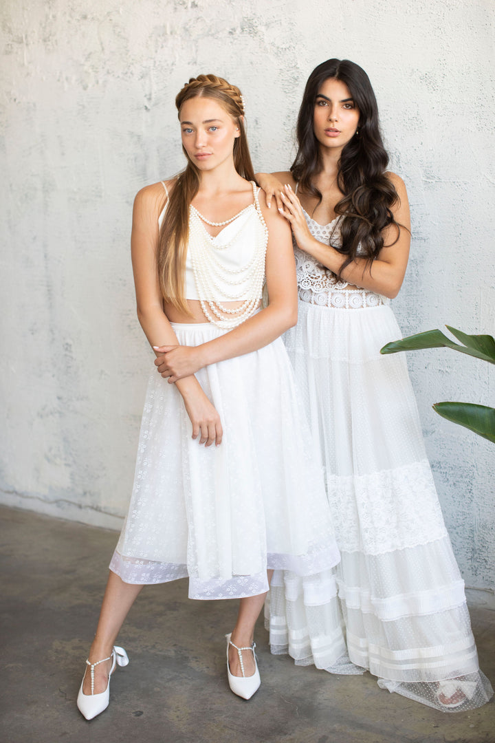 FLORAL TULLE MIDI SKIRT  Wedding Dress - StudioSharonGuy