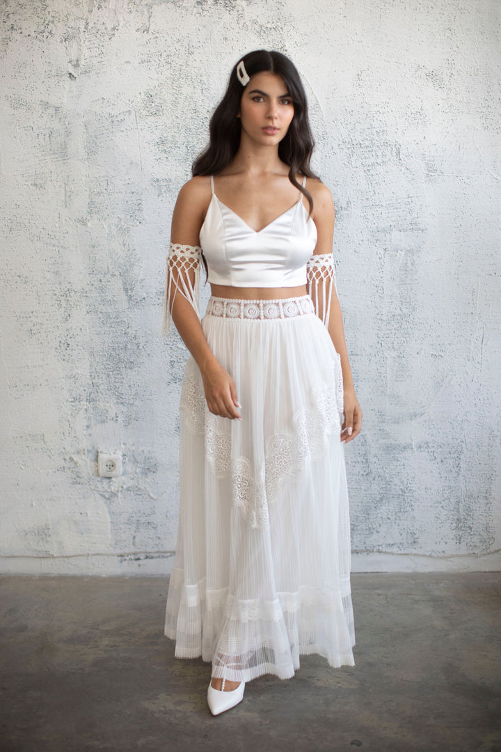 SILK SATIN BRIDAL TOP  Wedding Dress - StudioSharonGuy