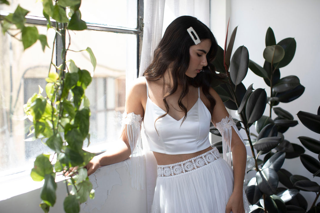 SILK SATIN BRIDAL TOP  Wedding Dress - StudioSharonGuy