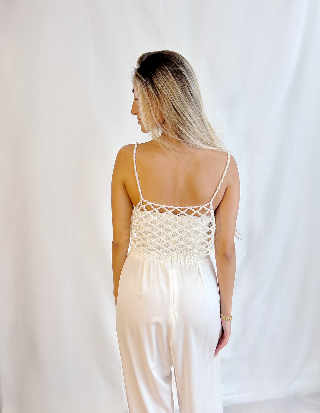 Ivory Bridal Jumpsuit  Wedding Dress - StudioSharonGuy