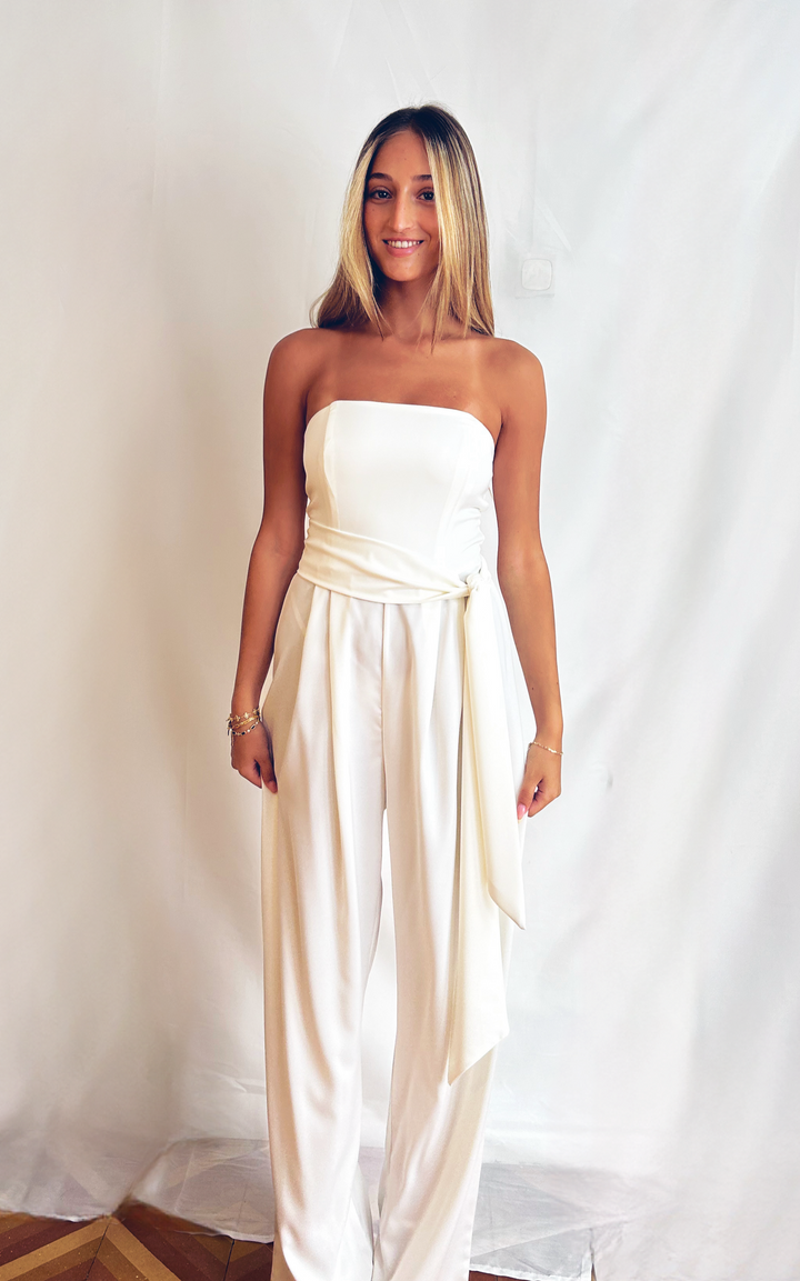 Ivory Bridal Jumpsuit  Wedding Dress - StudioSharonGuy