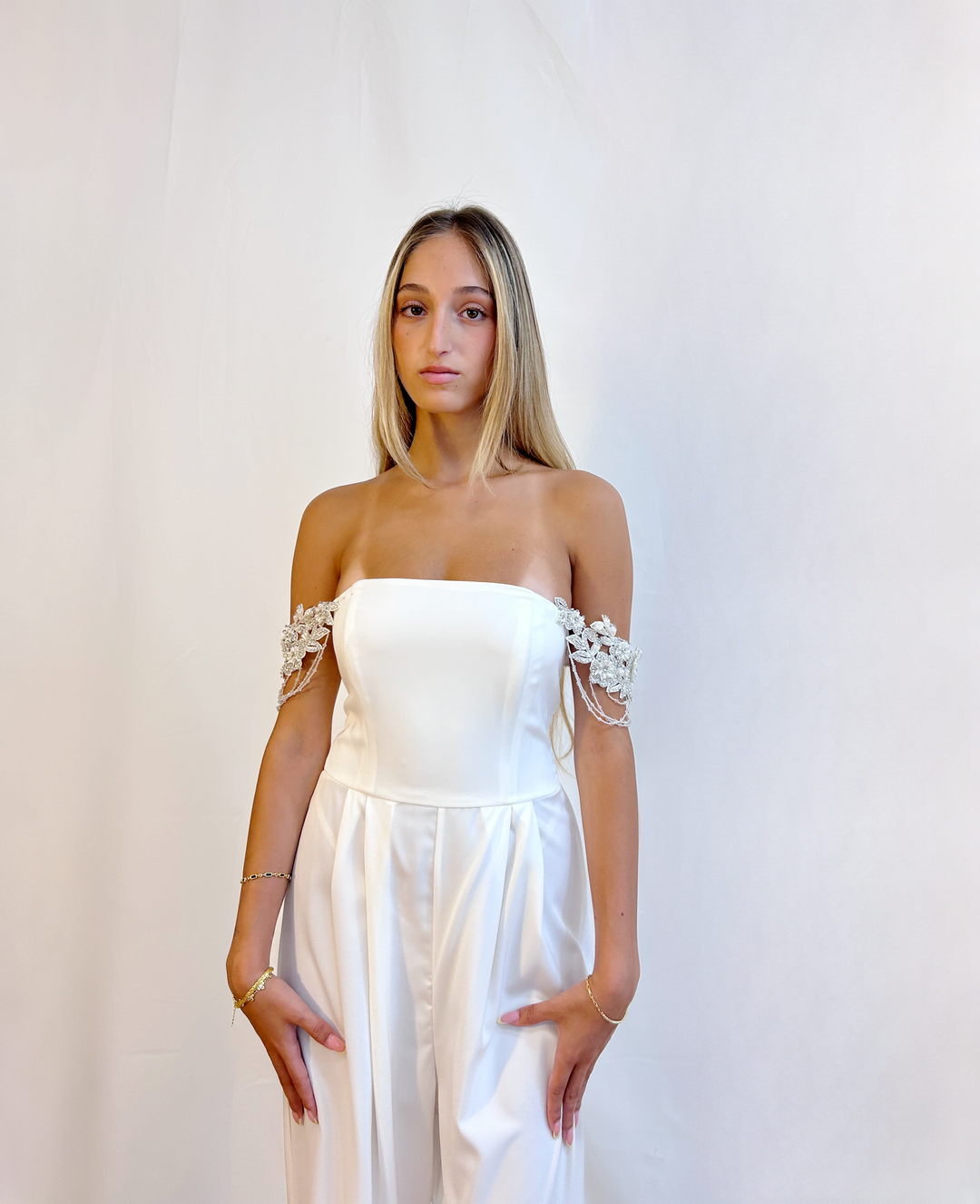 Ivory Bridal Jumpsuit  Wedding Dress - StudioSharonGuy