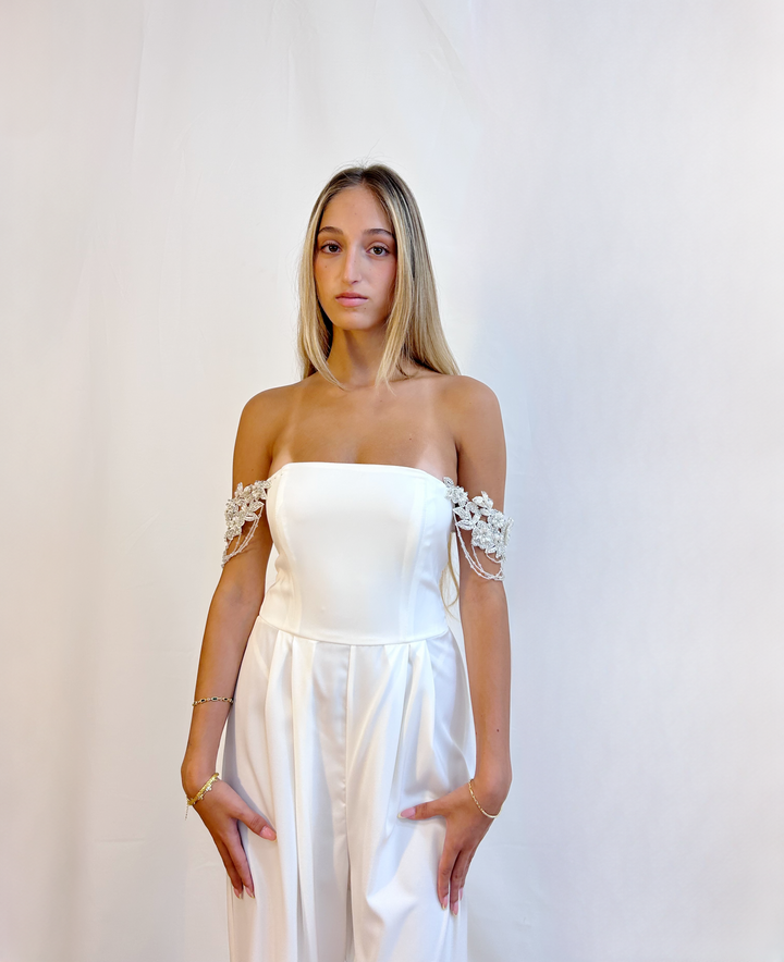 Ivory Bridal Jumpsuit  Wedding Dress - StudioSharonGuy