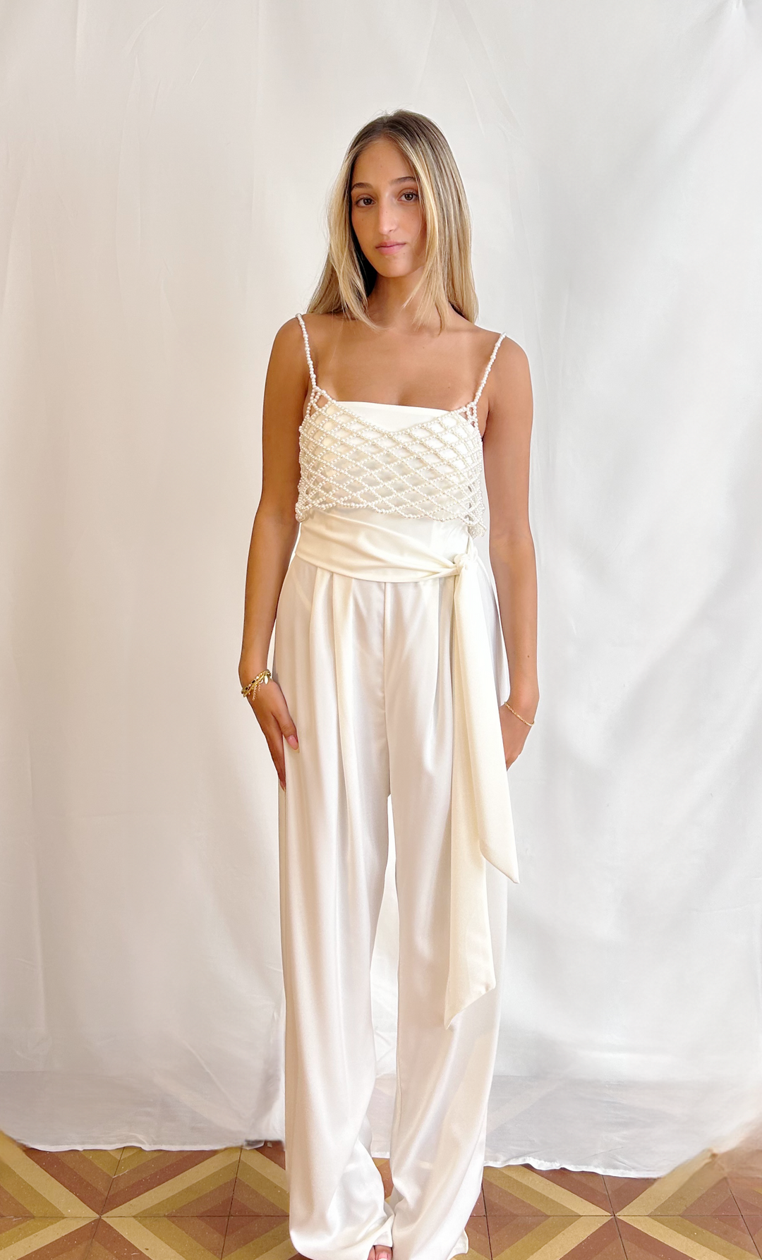 Ivory Bridal Jumpsuit  Wedding Dress - StudioSharonGuy