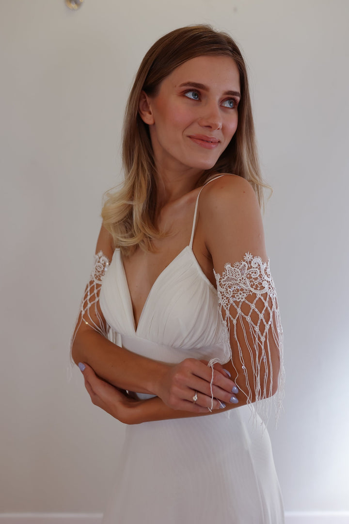 Bohemian Serenade Bridal Sleeves  Arm bracelet - StudioSharonGuy