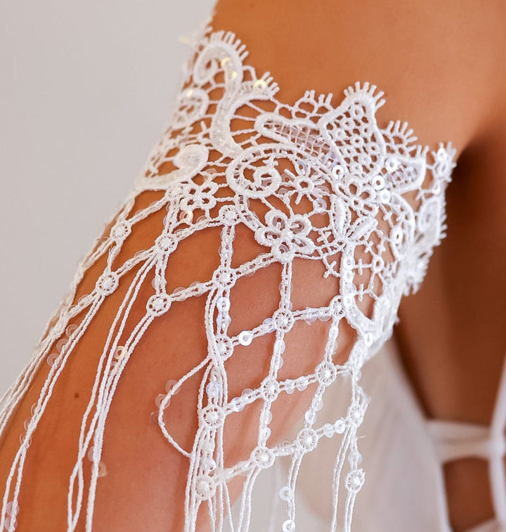 Bohemian Serenade Bridal Sleeves  Arm bracelet - StudioSharonGuy