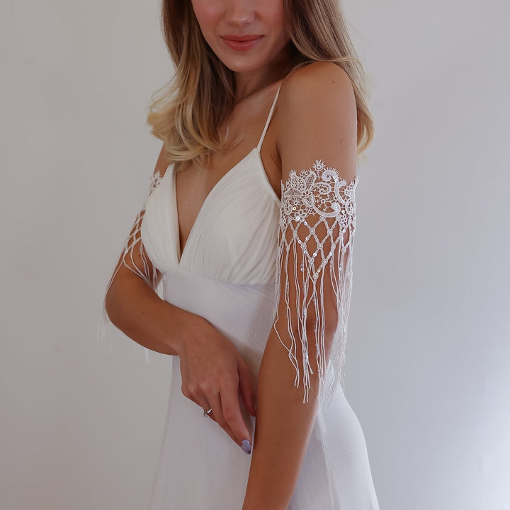 Bohemian Serenade Bridal Sleeves  Arm bracelet - StudioSharonGuy
