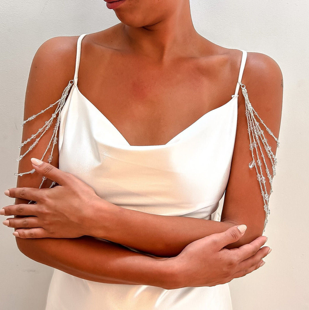 Luminous Cascade Bridal Chains  Arm bracelet - StudioSharonGuy
