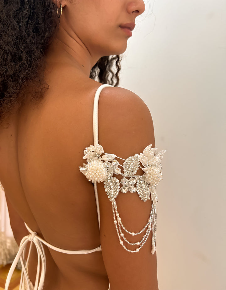 Celestial Cascade Bridal Sleeves  Arm bracelet - StudioSharonGuy