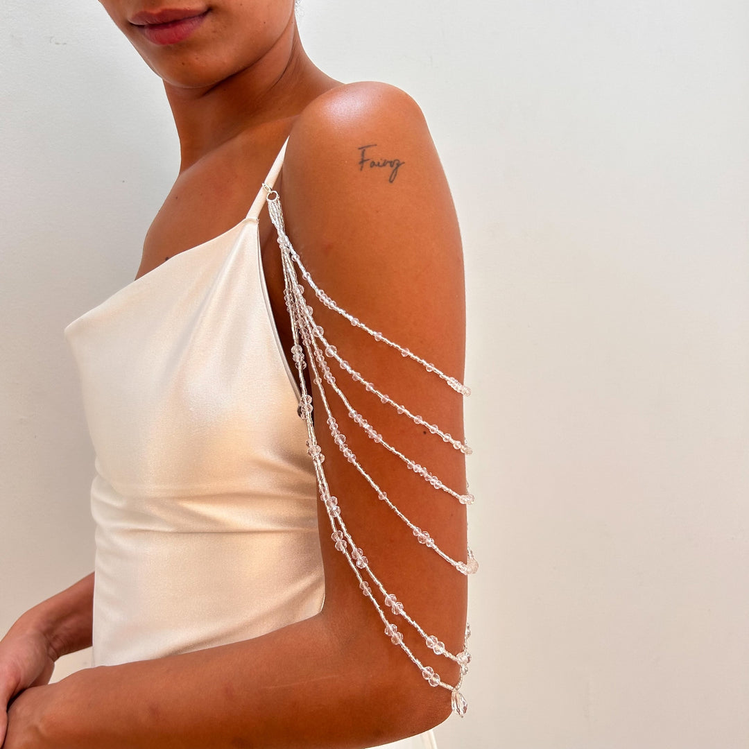 Luminous Cascade Bridal Chains  Arm bracelet - StudioSharonGuy