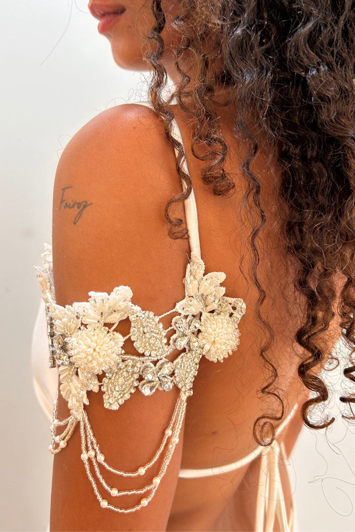 Celestial Cascade Bridal Sleeves  Arm bracelet - StudioSharonGuy