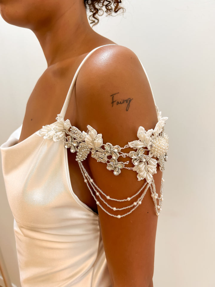 Celestial Cascade Bridal Sleeves  Arm bracelet - StudioSharonGuy