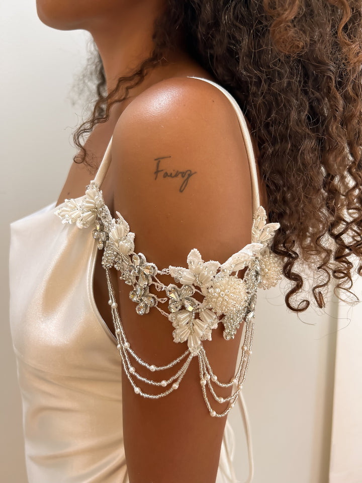Celestial Cascade Bridal Sleeves  Arm bracelet - StudioSharonGuy