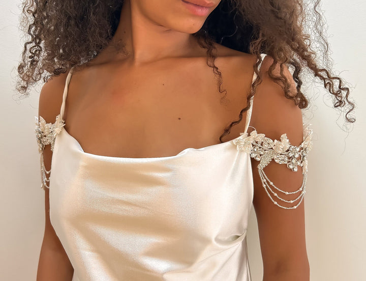 Celestial Cascade Bridal Sleeves  Arm bracelet - StudioSharonGuy