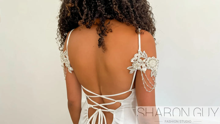 Handmade Lace and Crystal Bracelet Sleeves  Arm bracelet - StudioSharonGuy
