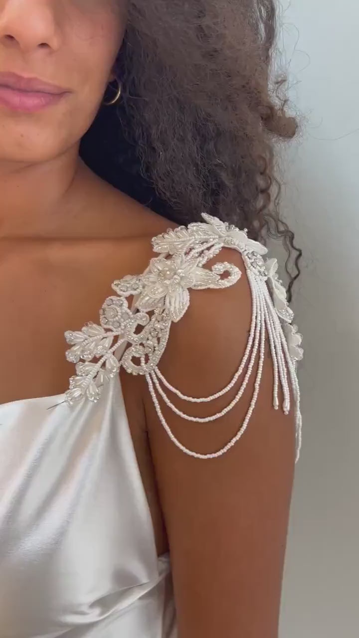 Pearl Cascade Dress Straps Arm bracelet - StudioSharonGuy