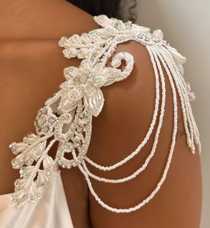 Pearl Cascade Dress Straps  Arm bracelet - StudioSharonGuy