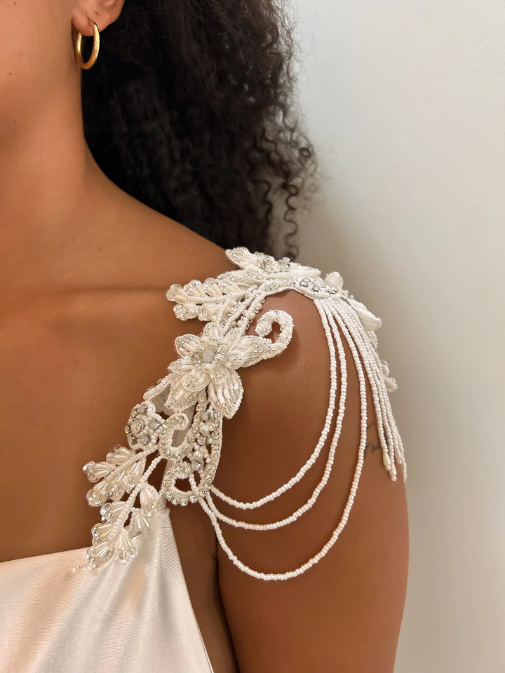 Pearl Cascade Dress Straps  Arm bracelet - StudioSharonGuy