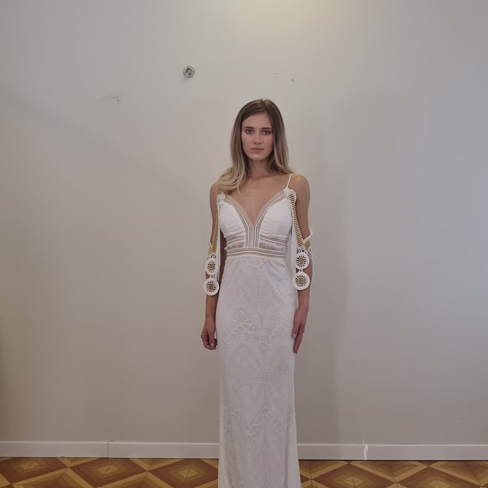 Crochet Boho Wedding Sleeves sleeve wedding dress - StudioSharonGuy