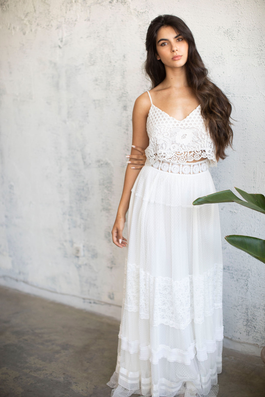 CHIFFON LACE MAXI SKIRT  Wedding Dress - StudioSharonGuy