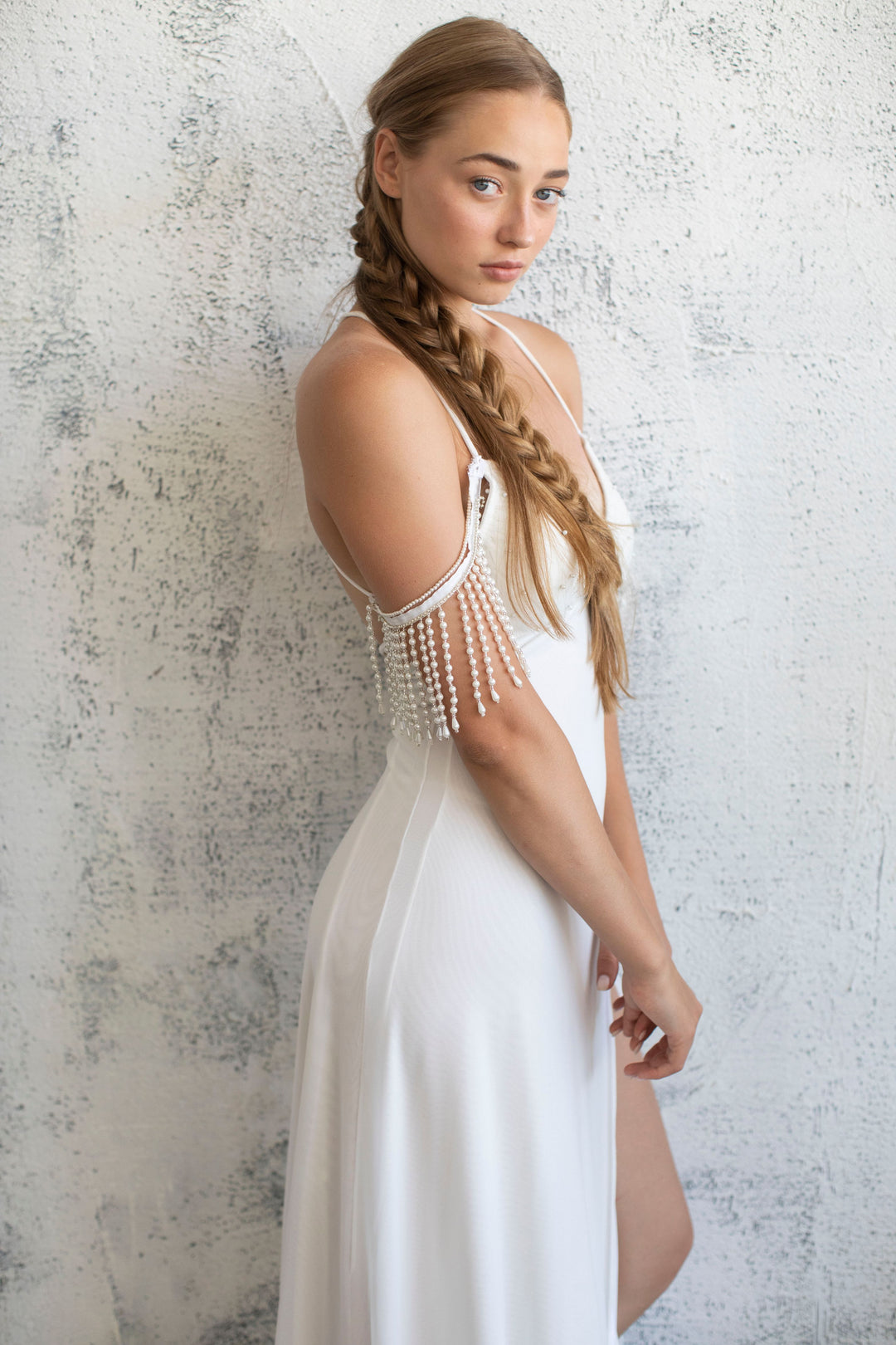 Pearl Shoulder Necklace  Arm bracelet - StudioSharonGuy