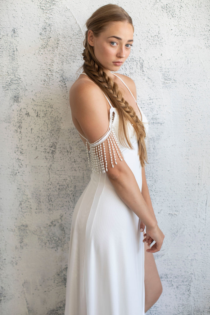 Pearl Shoulder Necklace  Arm bracelet - StudioSharonGuy