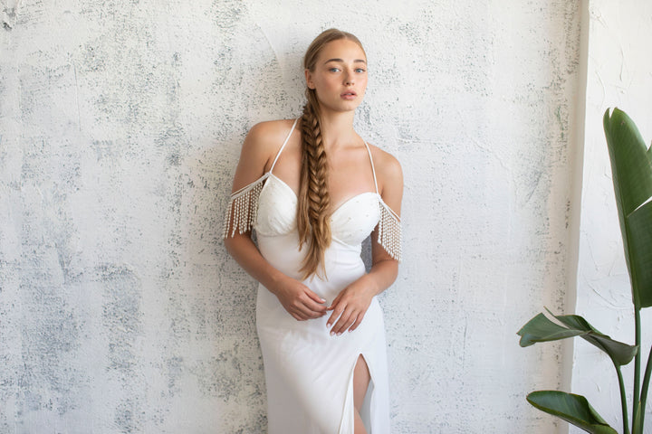 Pearl Shoulder Necklace  Arm bracelet - StudioSharonGuy