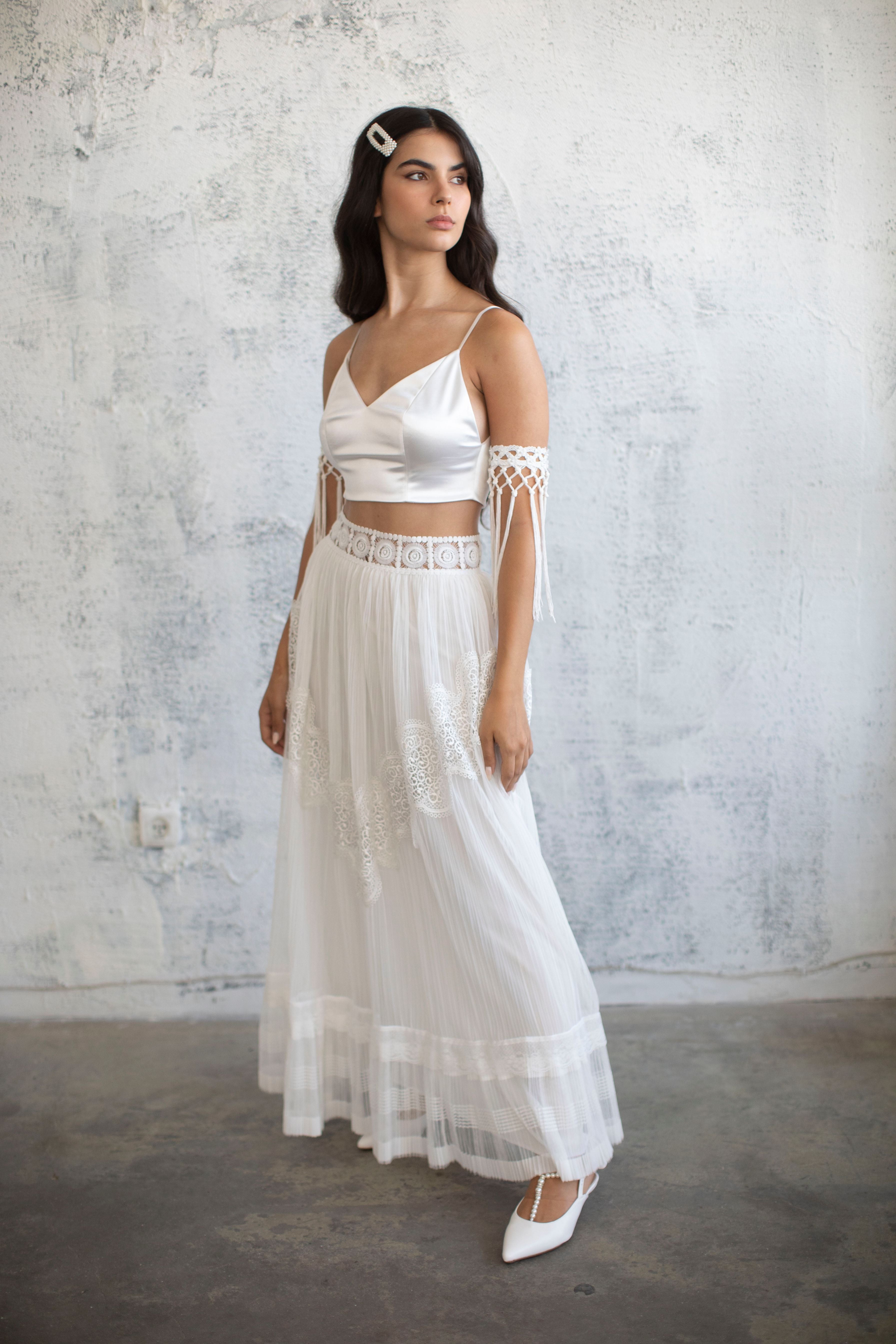 Pleated Chiffon Maxi Skirt Studio Sharon Guy