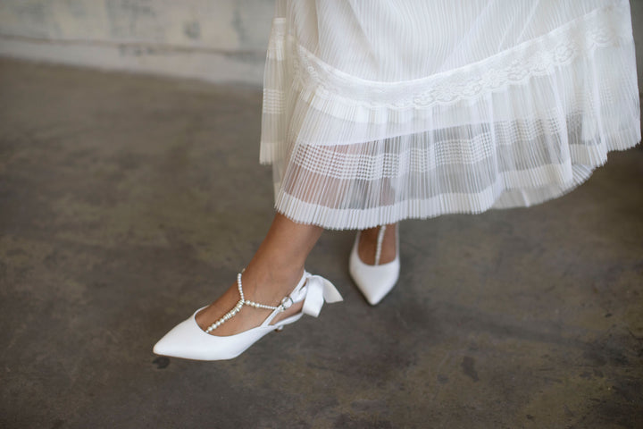 Pleated Chiffon Maxi Skirt  Wedding Dress - StudioSharonGuy