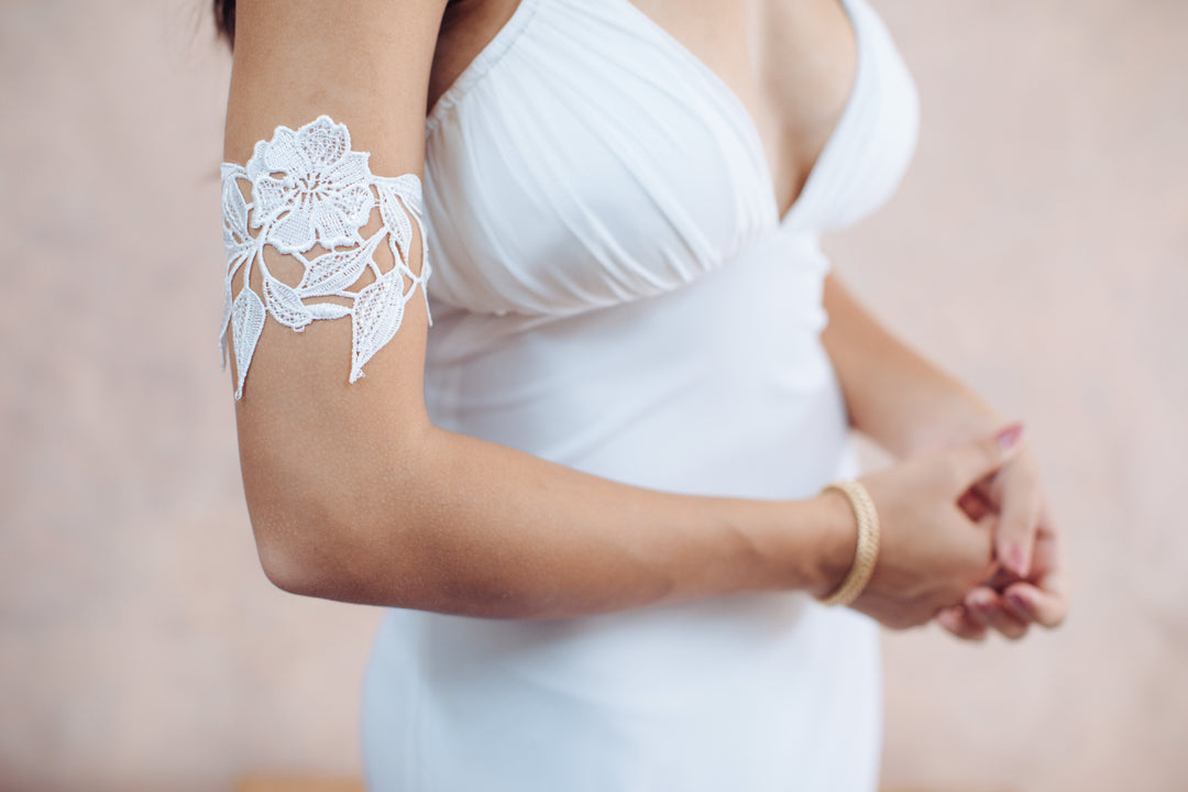 Floral & sequin lace arm bracelet  Arm bracelet - StudioSharonGuy