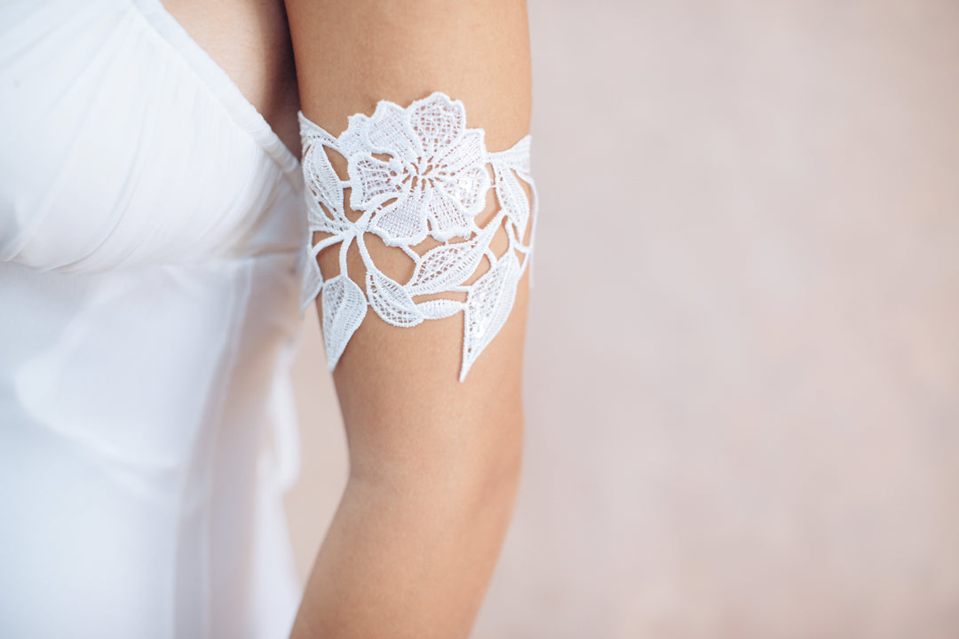 Floral & sequin lace arm bracelet  Arm bracelet - StudioSharonGuy