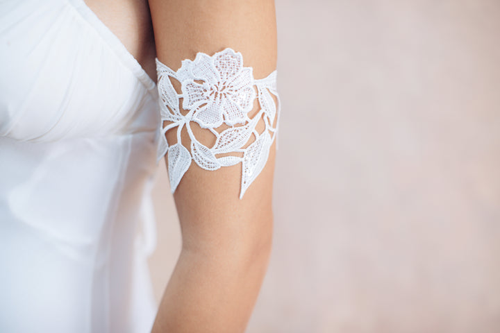Floral & sequin lace arm bracelet  Arm bracelet - StudioSharonGuy