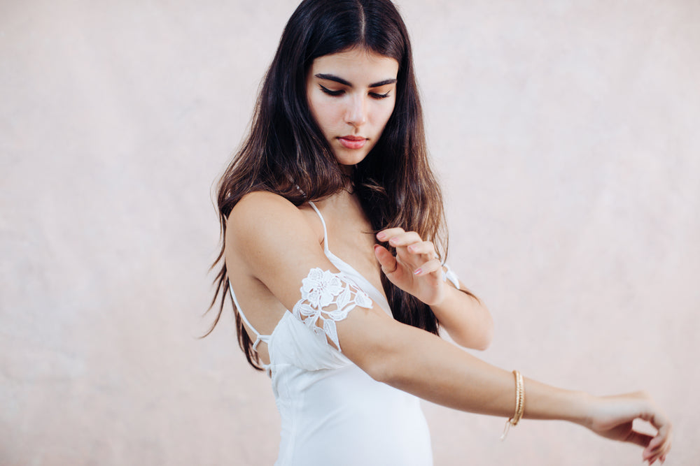 Floral & sequin lace arm bracelet  Arm bracelet - StudioSharonGuy