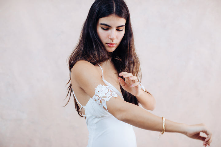 Floral & sequin lace arm bracelet  Arm bracelet - StudioSharonGuy