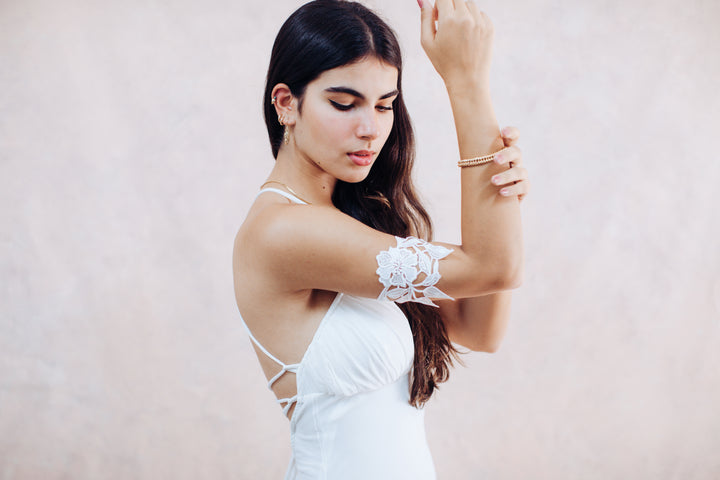 Floral & sequin lace arm bracelet  Arm bracelet - StudioSharonGuy