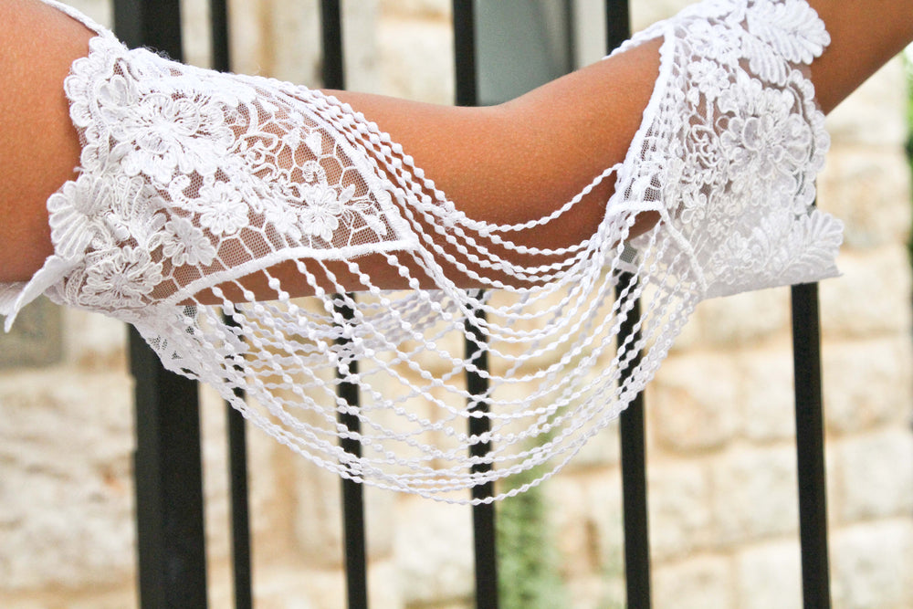 French Lace Detachable Sleeves  Arm bracelet - StudioSharonGuy
